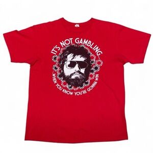 Y2k hangover it’s not gambling gonna win red funny tee